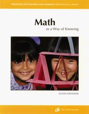 Cover of: Math as a way of knowing