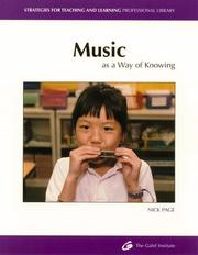 Cover of: Music as a way of knowing