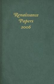 Cover of: Renaissance Papers 2006 (Renaissance Papers) (Renaissance Papers)