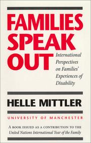 Cover of: Families speak out: international perspectives on families' experiences of disability