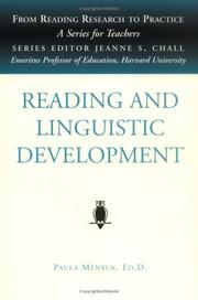 Cover of: Reading and Linguistic Development (From Reading Research to Practice Series) (From Reading Research to Practice, Vol 4)