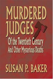 Cover of: Murdered Judges: Of the Twentieth Century and Other Mysterious Deaths