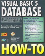 Cover of: Visual Basic 5 Database How-To by Joe Garrick, Bill Harper, Jason T. Roff, Joe Garrick, Bill Harper, Jason T. Roff