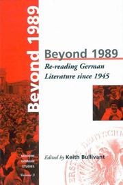 Cover of: Beyond 1989: re-reading German literary history since 1945