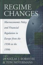 Cover of: Regime Changes: Macroeconomic Policy and Financial Regulation in Europe from the 1930s to the 1990s