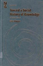 Cover of: Toward a Social History of Knowledge by Fritz K. Ringer