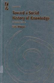 Cover of: Toward a Social History of Knowledge: Collected Essays