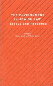 Cover of: The environment in Jewish law by edited by Walter Jacob and Moshe Zemer.