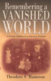 Cover of: Remembering a Vanished World: A Jewish Childhood in Interwar Poland