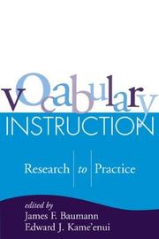Cover of: Vocabulary Instruction: Research to Practice (Solving Problems In Teaching Of Literacy)