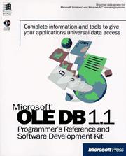 Cover of: Microsoft OLE DB 1.1 programmer's reference and software development kit.