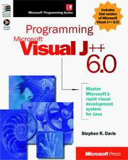 Cover of: Programming microsoft visual J++ 6.0 by Stephen Randy Davis