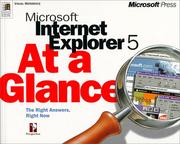 Cover of: Microsoft Internet Explorer 5 at a glance by Douglas W. Allen