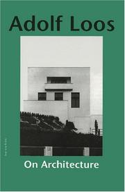 Cover of: On Architecture by Adolf Loos