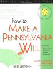 Cover of: How to make a Pennsylvania will: with forms