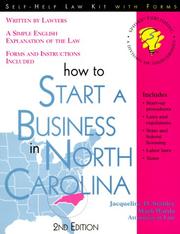 Cover of: How to start a business in North Carolina by Jacqueline D. Stanley