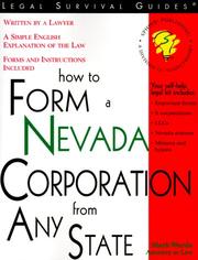 Cover of: How to form a Nevada corporation from any state: with forms
