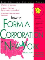 Cover of: How to form a corporation in New York by Brette McWhorter Sember