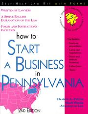 Cover of: How to start a business in Pennsylvania: with forms