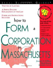 Cover of: How to form a corporation in Massachusetts by Joseph P. DiBlasi