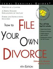Cover of: How to file your own divorce by Edward A. Haman