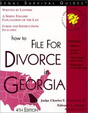 Cover of: How to file for divorce in Georgia by Charles T. Robertson