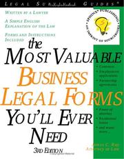 Cover of: The most valuable business legal forms you'll ever need by Ray, James C.