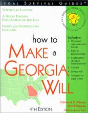 How to make a Georgia will by Moses, Edward P.