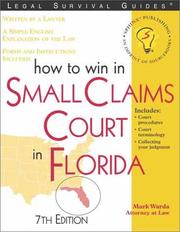 Cover of: How to Win in Small Claims Court in Florida by Mark Warda