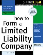 How to form a limited liability company by Mark Warda