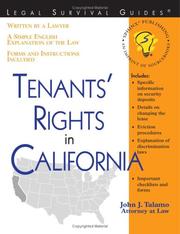 Cover of: Tenants rights in California by John Talamo
