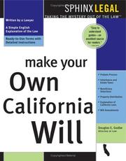 Cover of: Make your own California will by Douglas Godbe