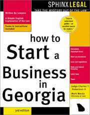 Cover of: How to start a business in Georgia by Charles T. Robertson