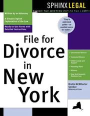 Cover of: File for Divorce in New York (Sphinx Legal)