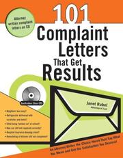 Cover of: 101 Complaint Letters That Get Results by Janet Rubel