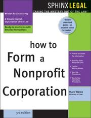Cover of: How to form a nonprofit corporation by Mark Warda