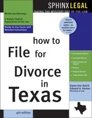 Cover of: How to file for divorce in Texas by Karen Ann Rolcik