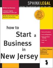 Cover of: How to start a business in New Jersey by F. Clifford Gibbons, F. Clifford Gibbons