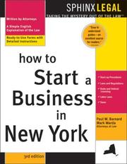 How to start a business in New York by Paul W. Barnard