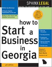 Cover of: How to start a business in Georgia by Charles T. Robertson