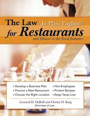 Cover of: The law (in plain English) for restaurateurs and others in the food industry by Leonard D. DuBoff