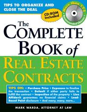 Cover of: The complete book of real estate contracts by Mark Warda