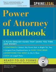Cover of: "Power of Attorney Handbook, 6E (+ CD-ROM)" (Power of Attorney Handbook) by Edward Haman