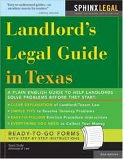 Cover of: "Landlord's Legal Guide in Texas, 2E" (Legal Survival Guides) by Traci Truly