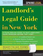 Cover of: The Landlord's Legal Guide in New York, 2E by Mark Warda, Brette McWhorter Sember