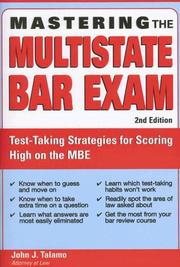 Cover of: Mastering the Multistate Bar Exam, 2E (Mastering the Mbe) by John Talamo