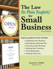 Cover of: The Law (In Plain English)AEfor Small Business, 2E (Law in Plain English)