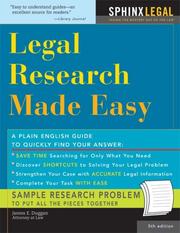 Cover of: Legal Research Made Easy, 5E by James Duggan