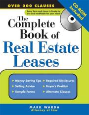 Cover of: The Complete Book of Real Estate Leases (+CD-ROM) (Complete Book of) by Mark Warda