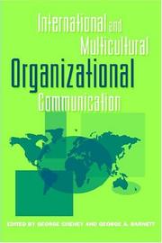 Cover of: International And Multicultural Organizational Communication